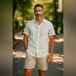 Budweiser White Casual Button Down Beer Themed Shirt Medium 38/40 1990”S